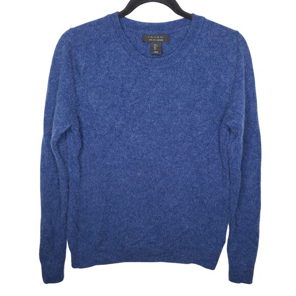 Tahari 100% Cashmere Crewneck Sweater Women's Large 2-Ply Pullover Lightweight - Picture 1 of 6
